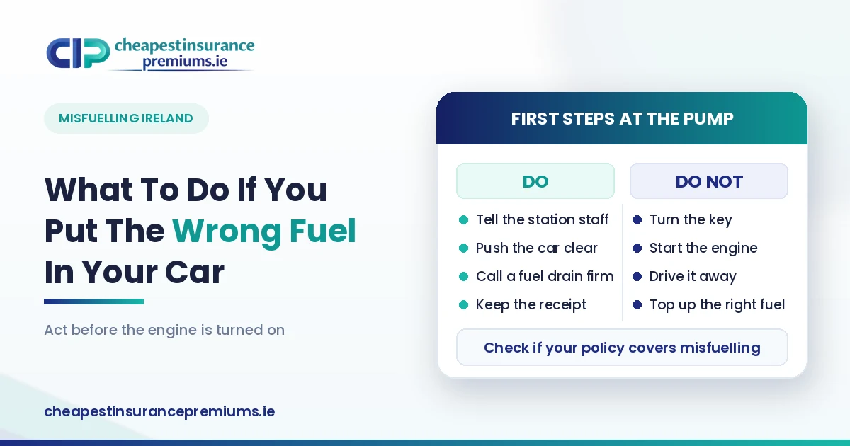 Wrong fuel in your car guide showing what to do and what to avoid at the pump, including not starting the engine